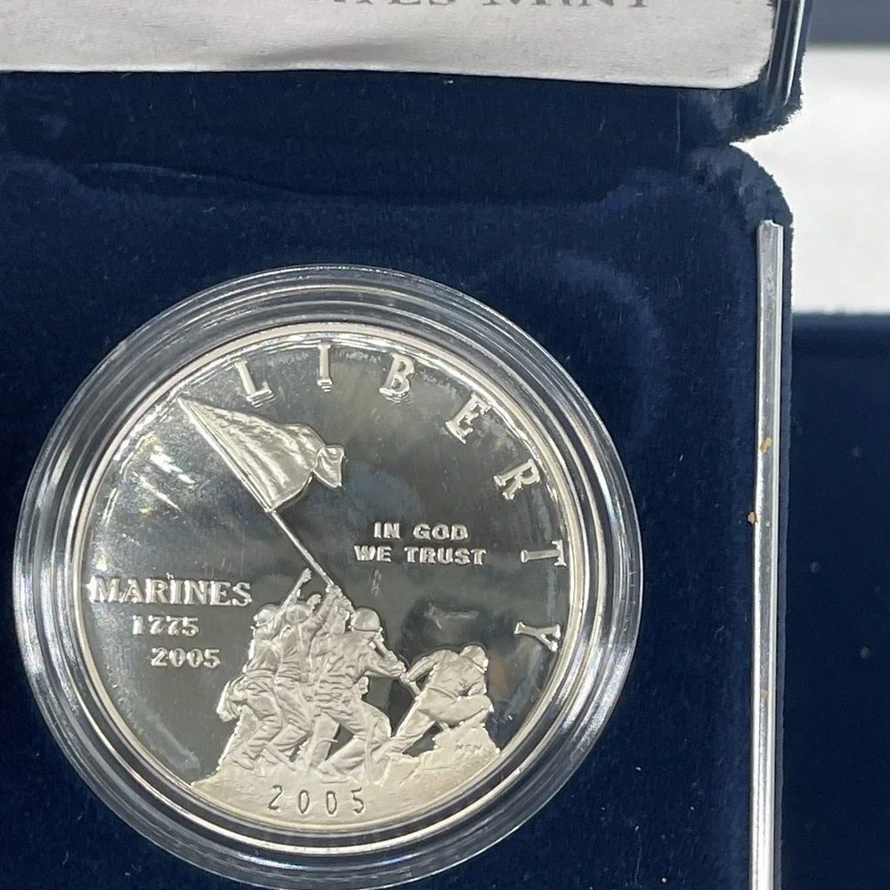 2005 Marine Corps 230th Anniversary Proof Silver Dollar - OGP - FREE SHIPPING!